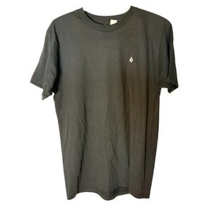 VOLCOM Men’s New Black Solid Stone Emb T-shirt Tee Cotton Size Medium